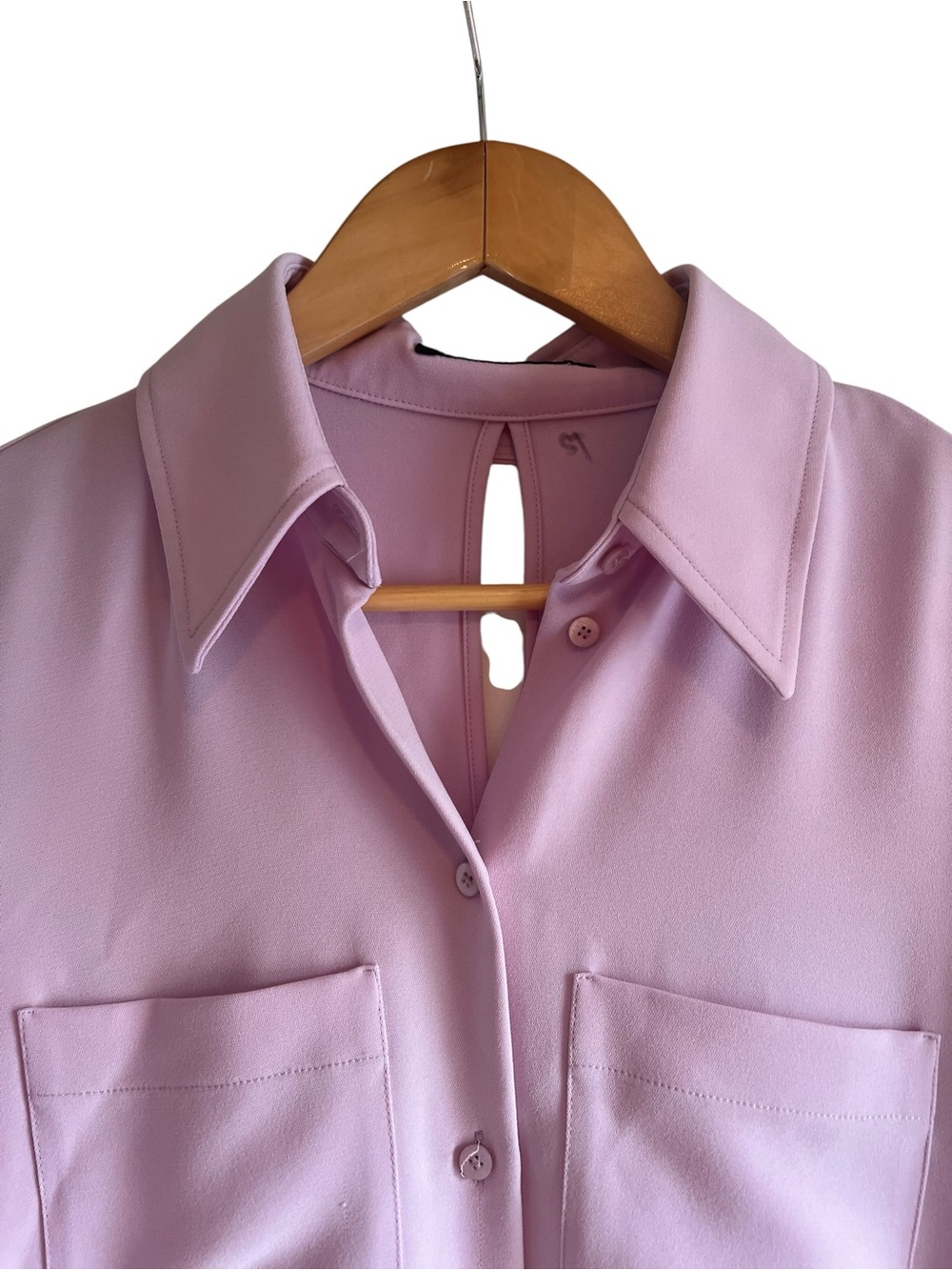 Luisa Cerano Gabardine Keyhole Crepe button down shirt Sz 6 excellent condition - Picture 6 of 15
